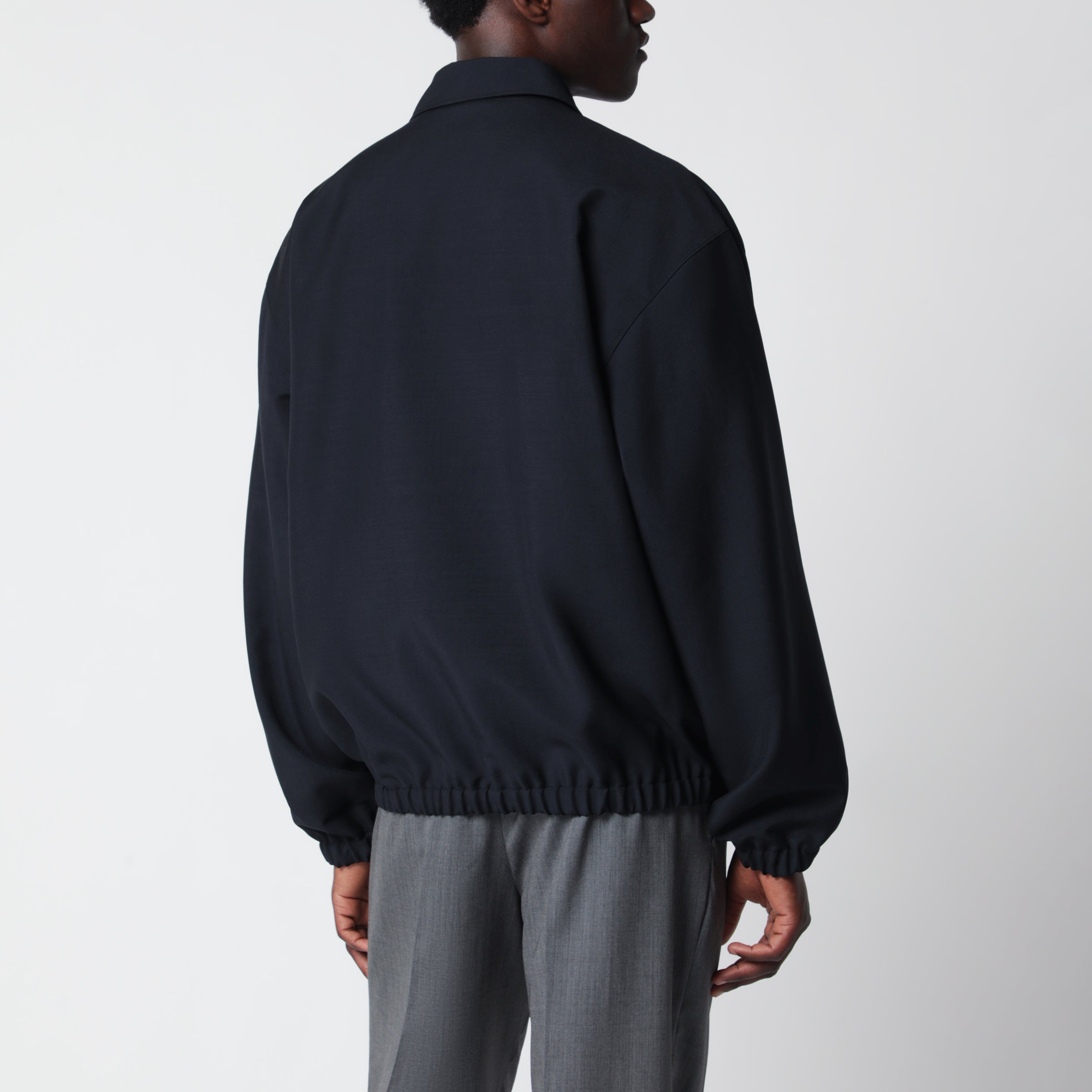 Prada Blue blouson in wool and mohair blend | TheDoubleF