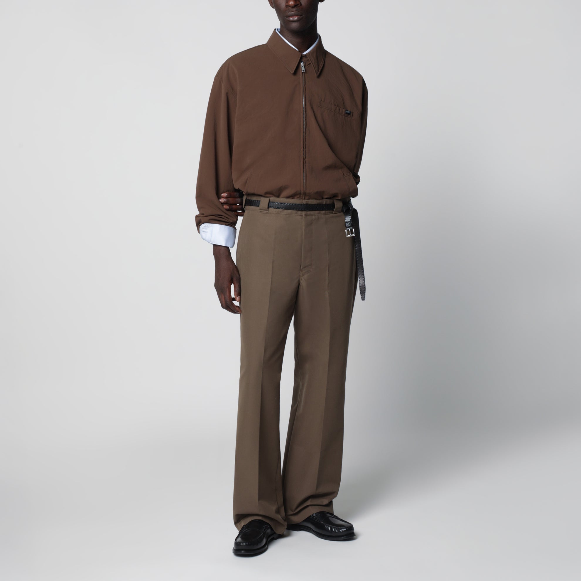 Blouson aus technischem Gewebe in Tabakbraun