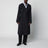 Black double-breasted cotton-blend trench coat