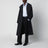Black double-breasted cotton-blend trench coat
