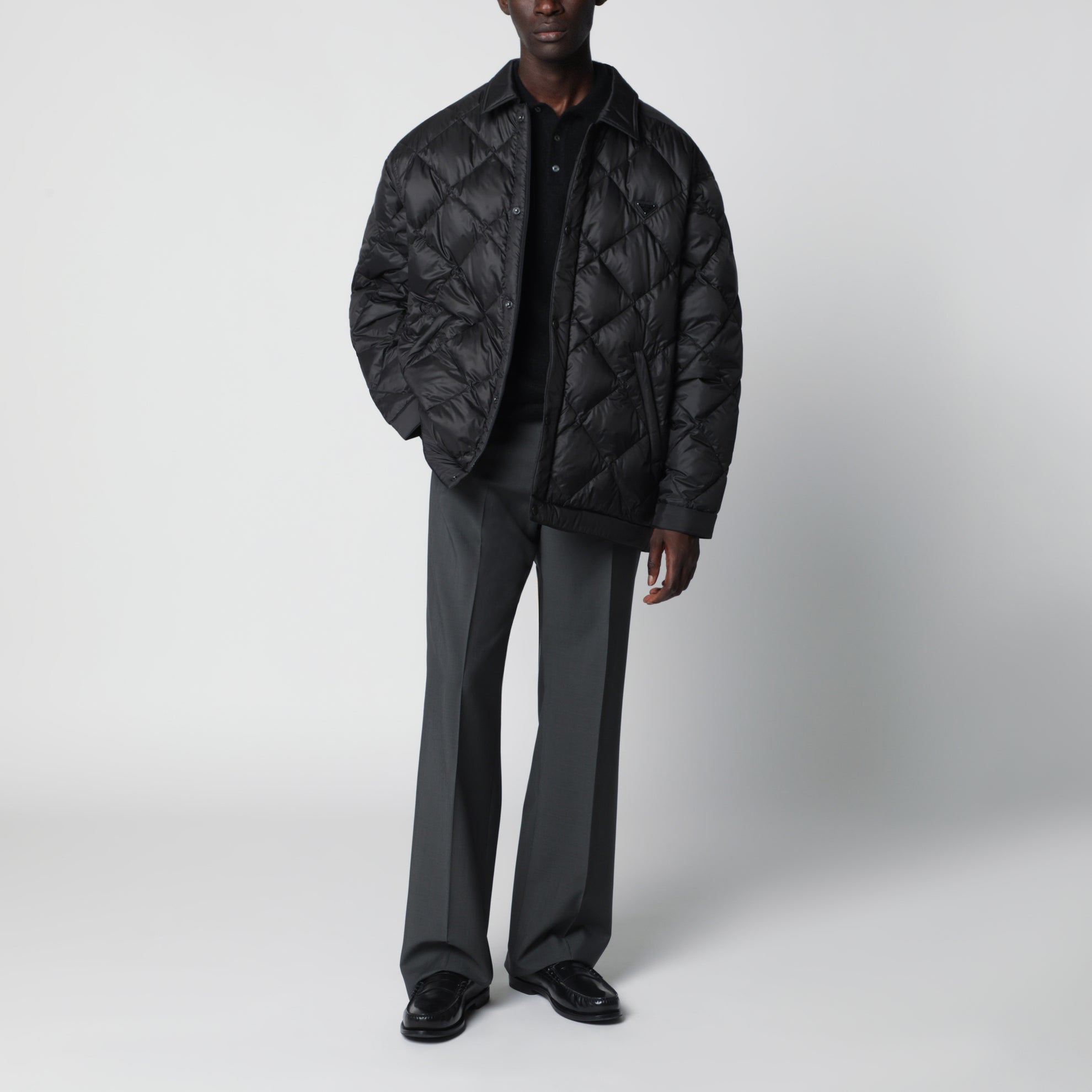 Black quilted Re-Nylon jacket