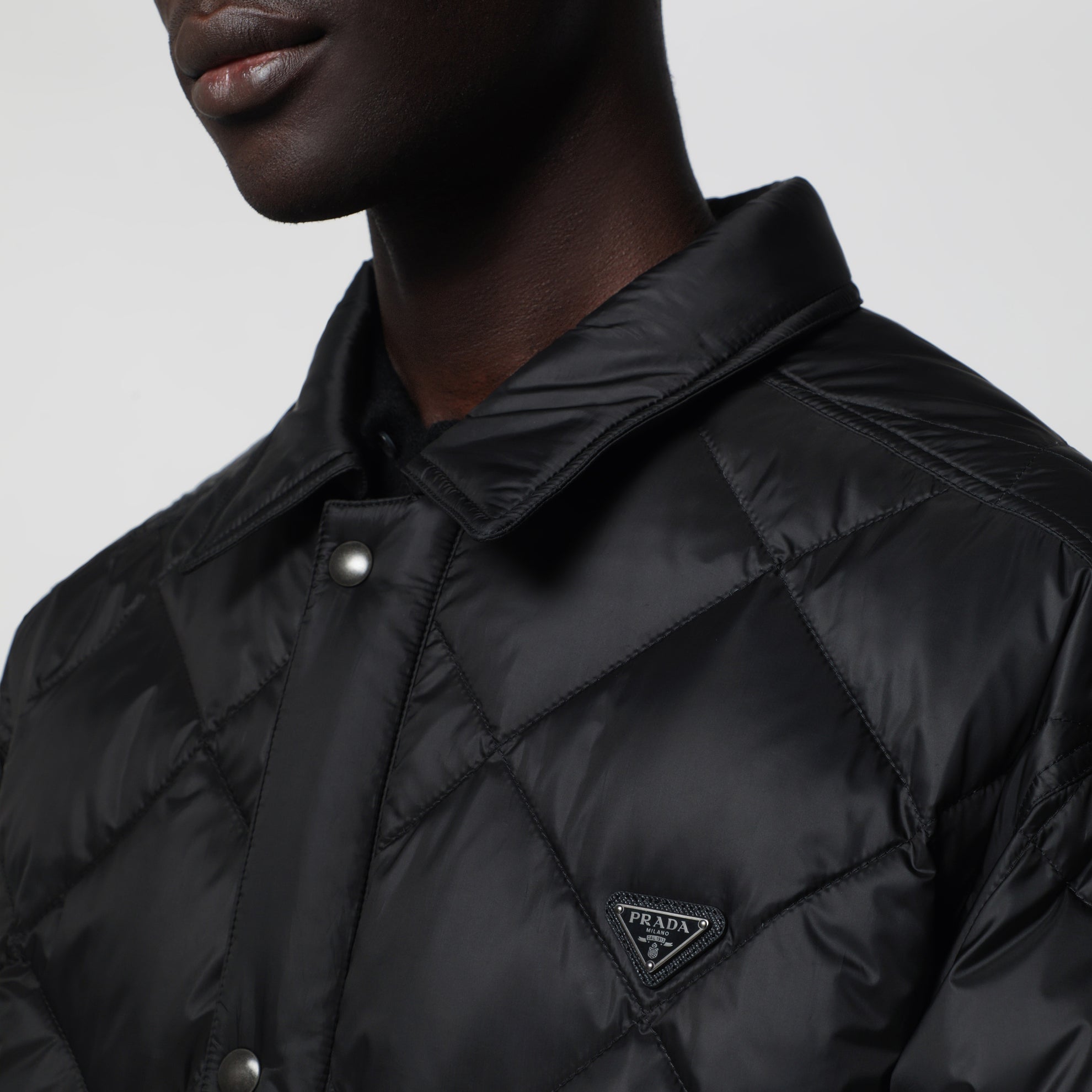Black quilted Re-Nylon jacket