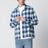 Camicia a quadri sfumati blu