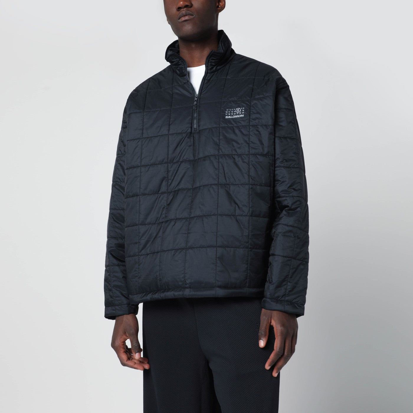 Reversible black nylon jacket