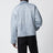Verwaschene Blaue Denimjacke Mit Reißverschluss