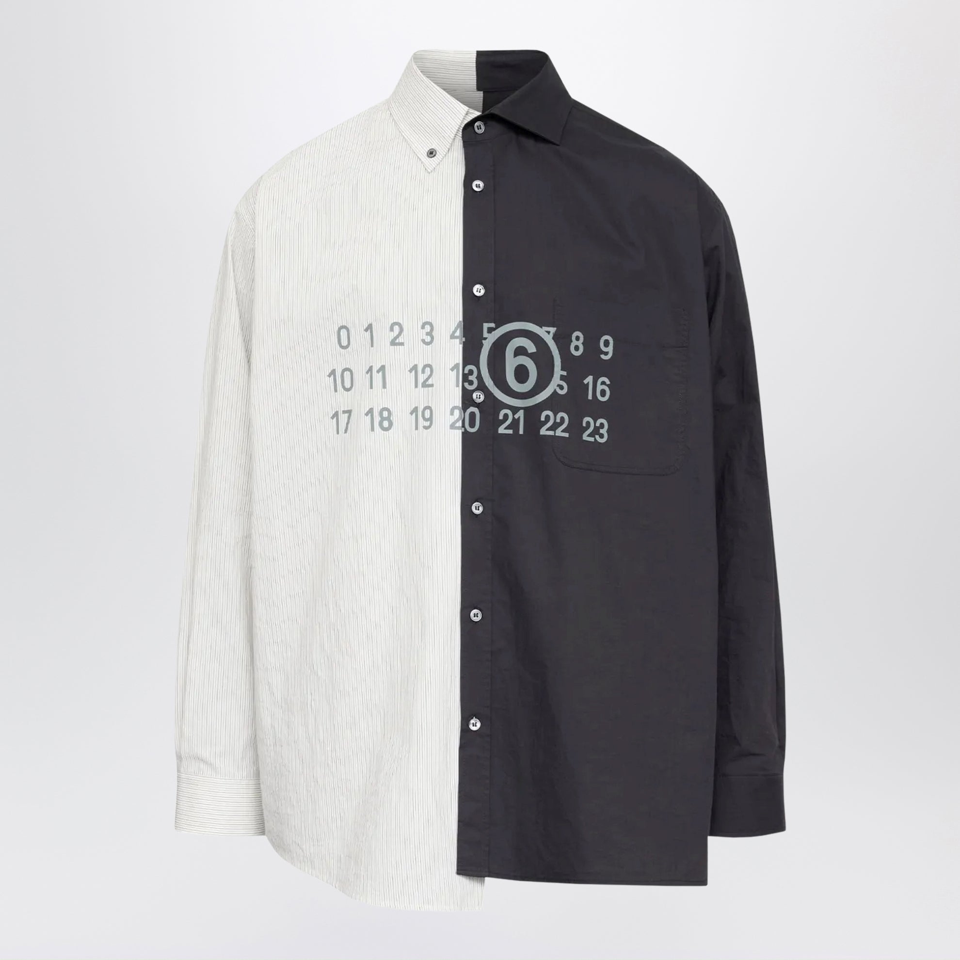 Camicia bicolore a maniche lunghe