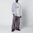 White/grey cotton poplin shirt