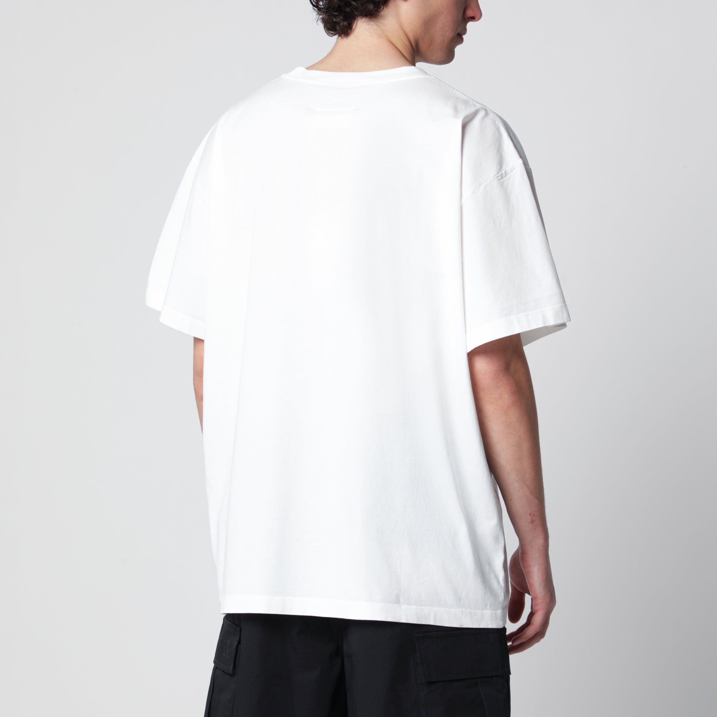 MM6 Maison Margiela White cotton T-shirt with Numeric logo