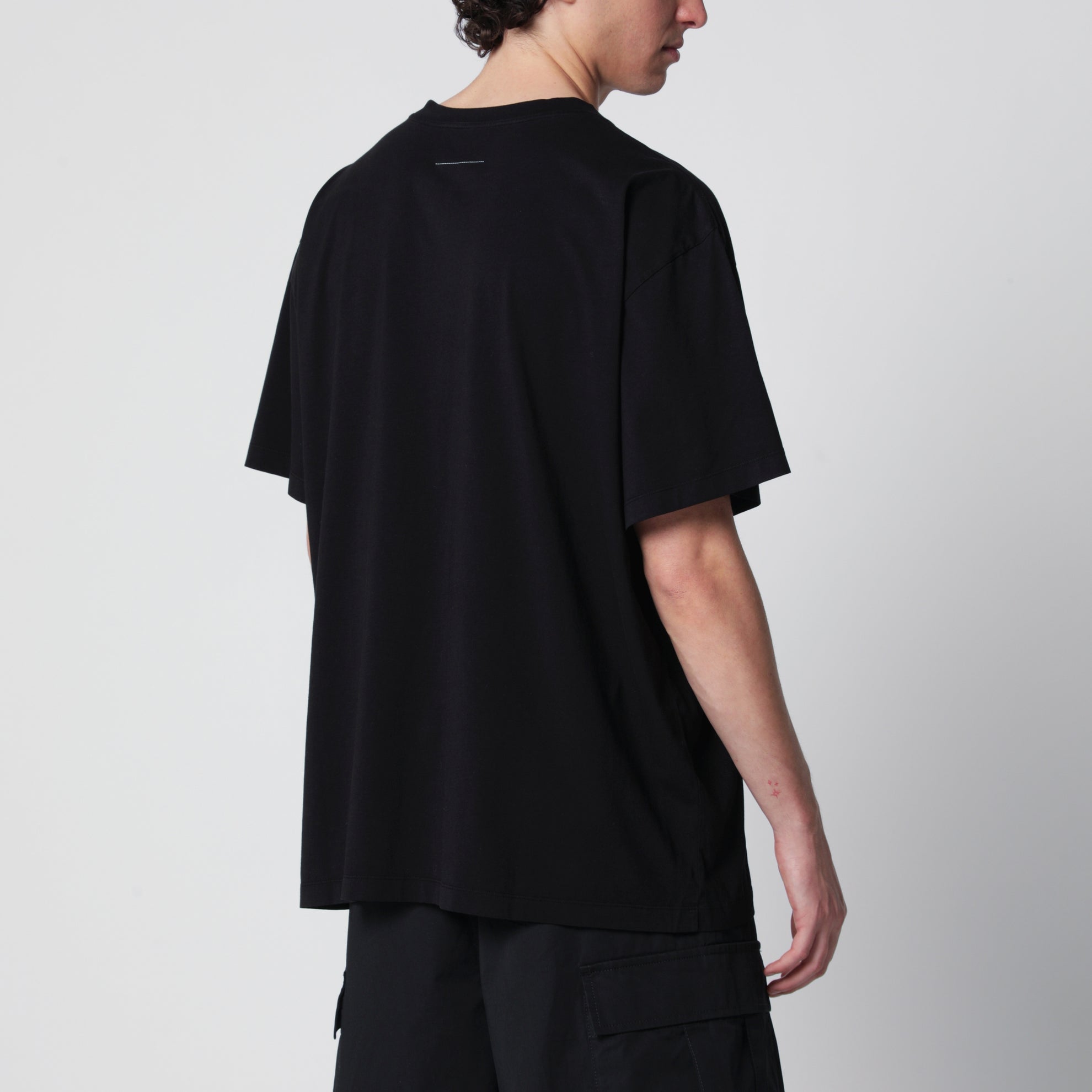 Schwarzes Baumwoll-T-Shirt mit Numeric-Logo