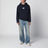 Sweat à capuche en coton bleu marine