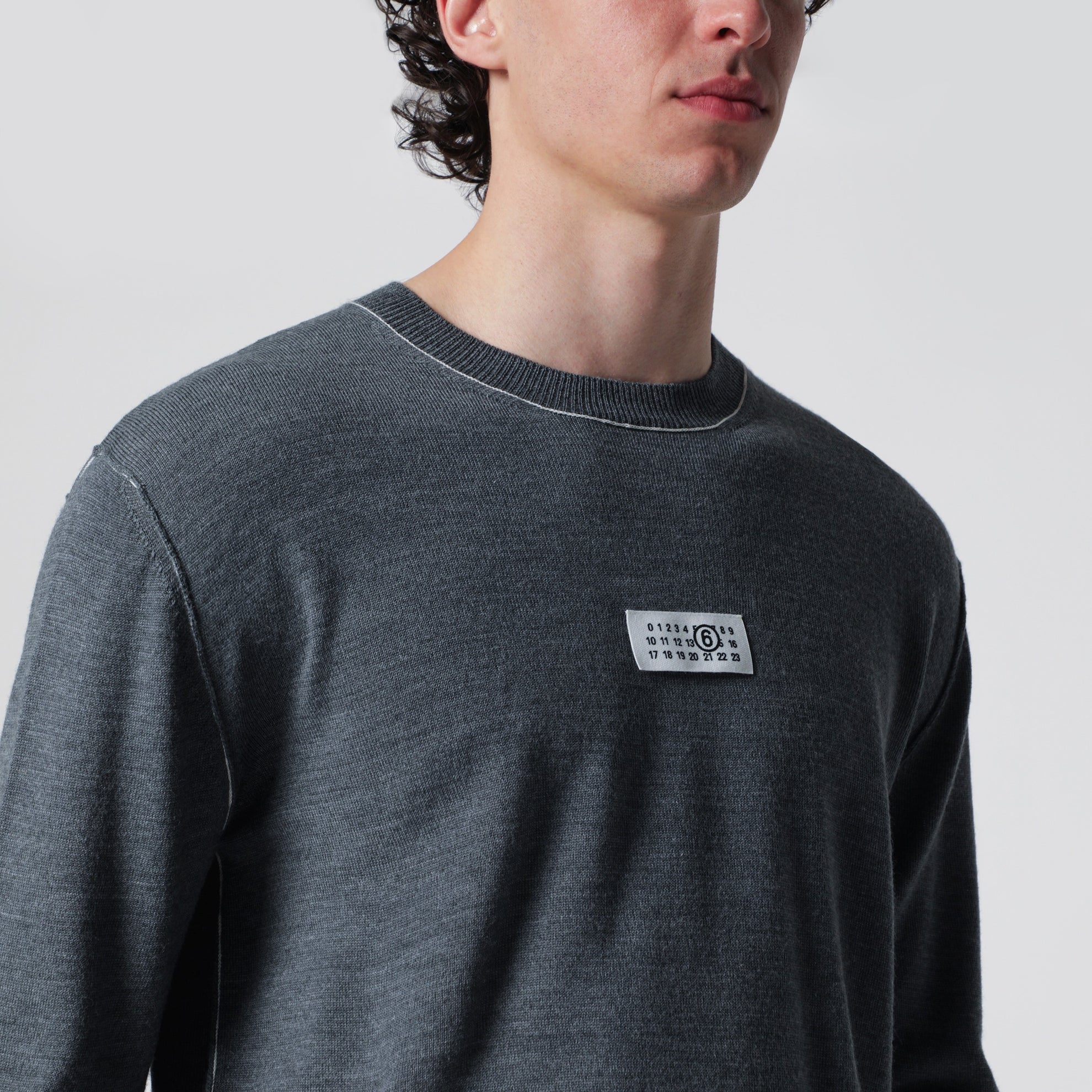 Maglia in lana grigia con logo Numeric