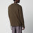 Crew-neck sweater in khaki/black wool blend