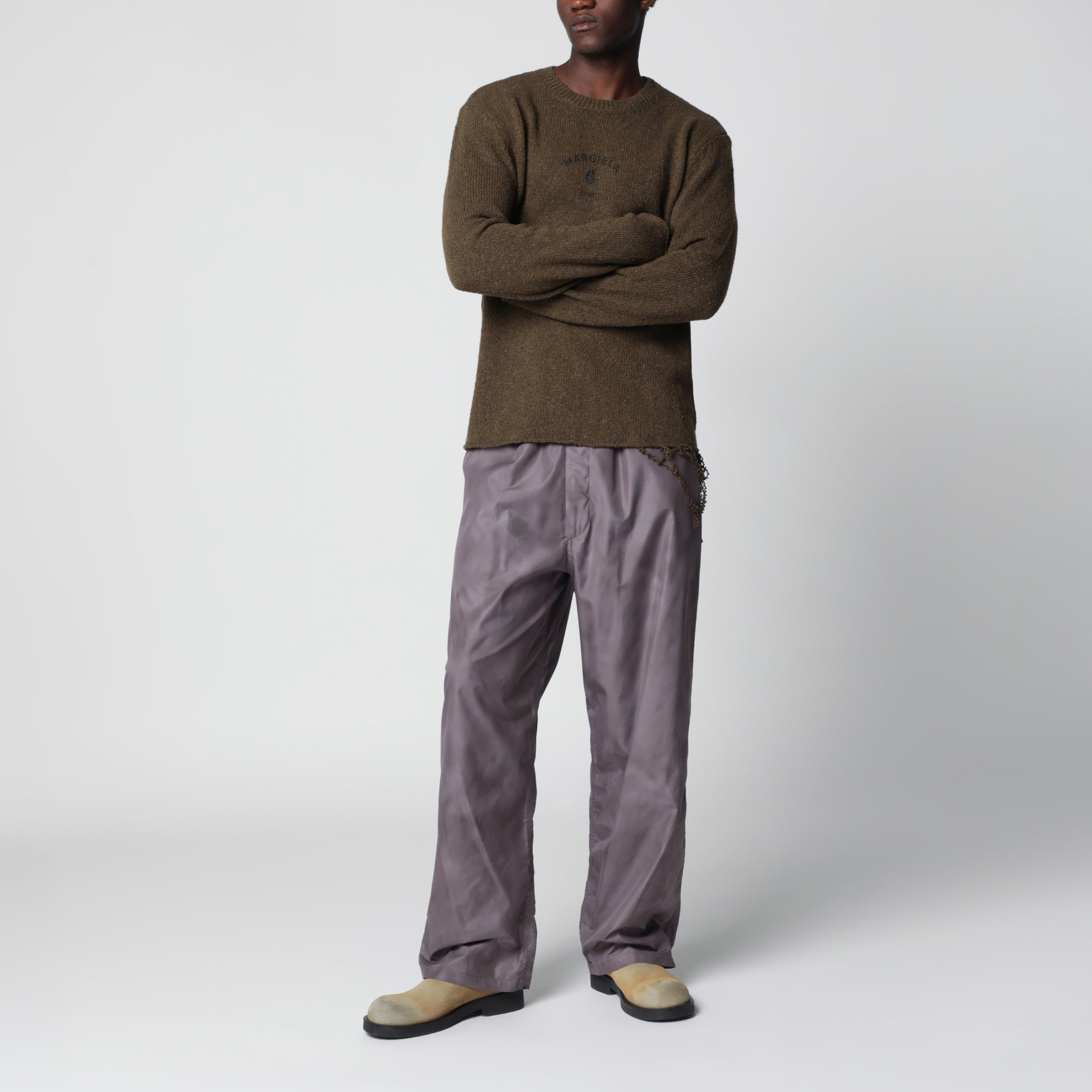 Pantalon marron en tissu technique