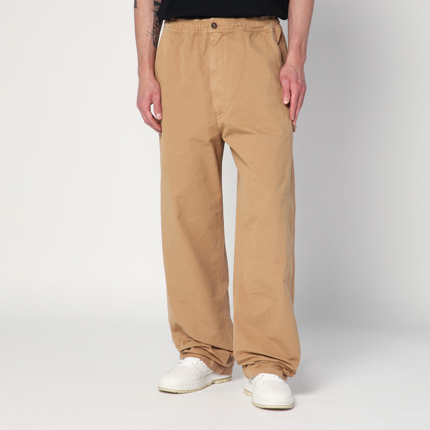 Pantalons baggy/loose ocre en coton