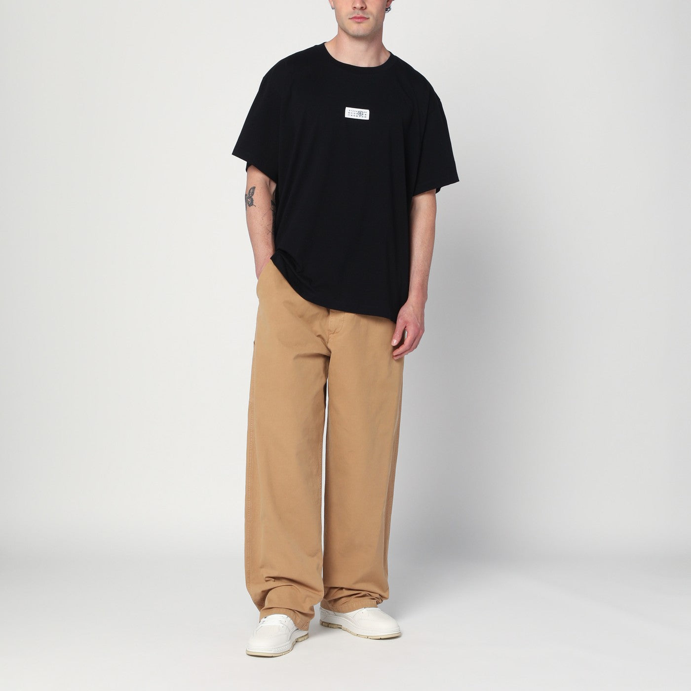 Pantalons baggy/loose ocre en coton