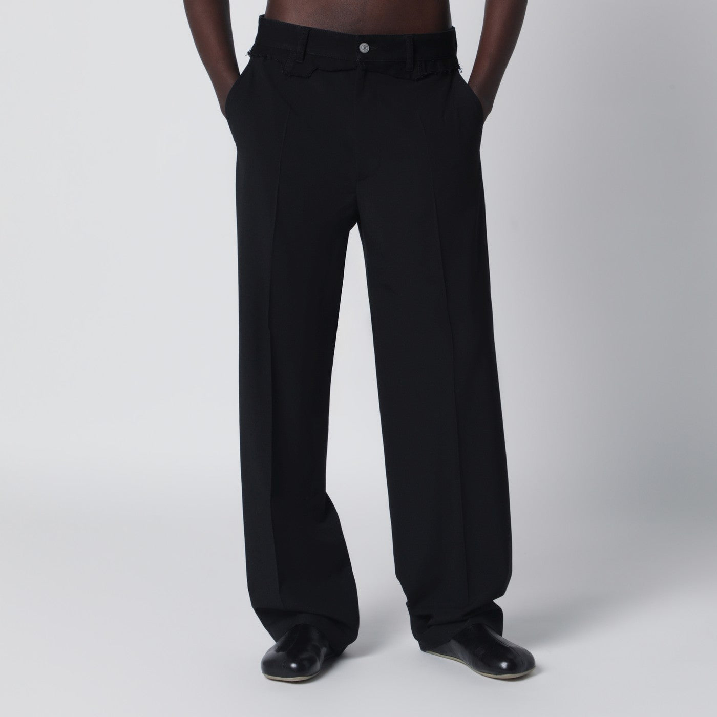 MM6 Maison Margiela Black wool-blend trousers | TheDoubleF