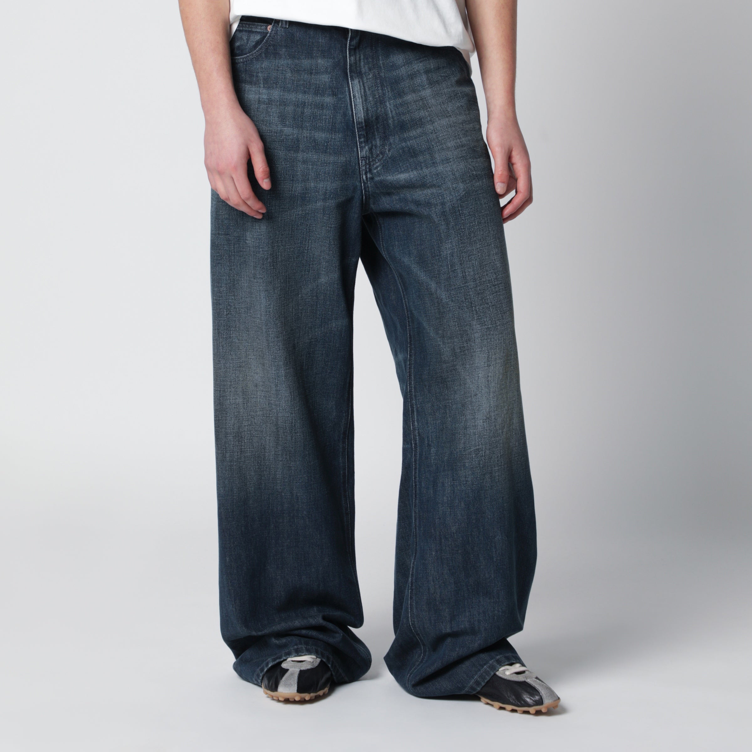MM6 Maison Margiela Wide blue washed denim jeans | TheDoubleF