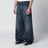 Jeans ampio blu in denim slavato