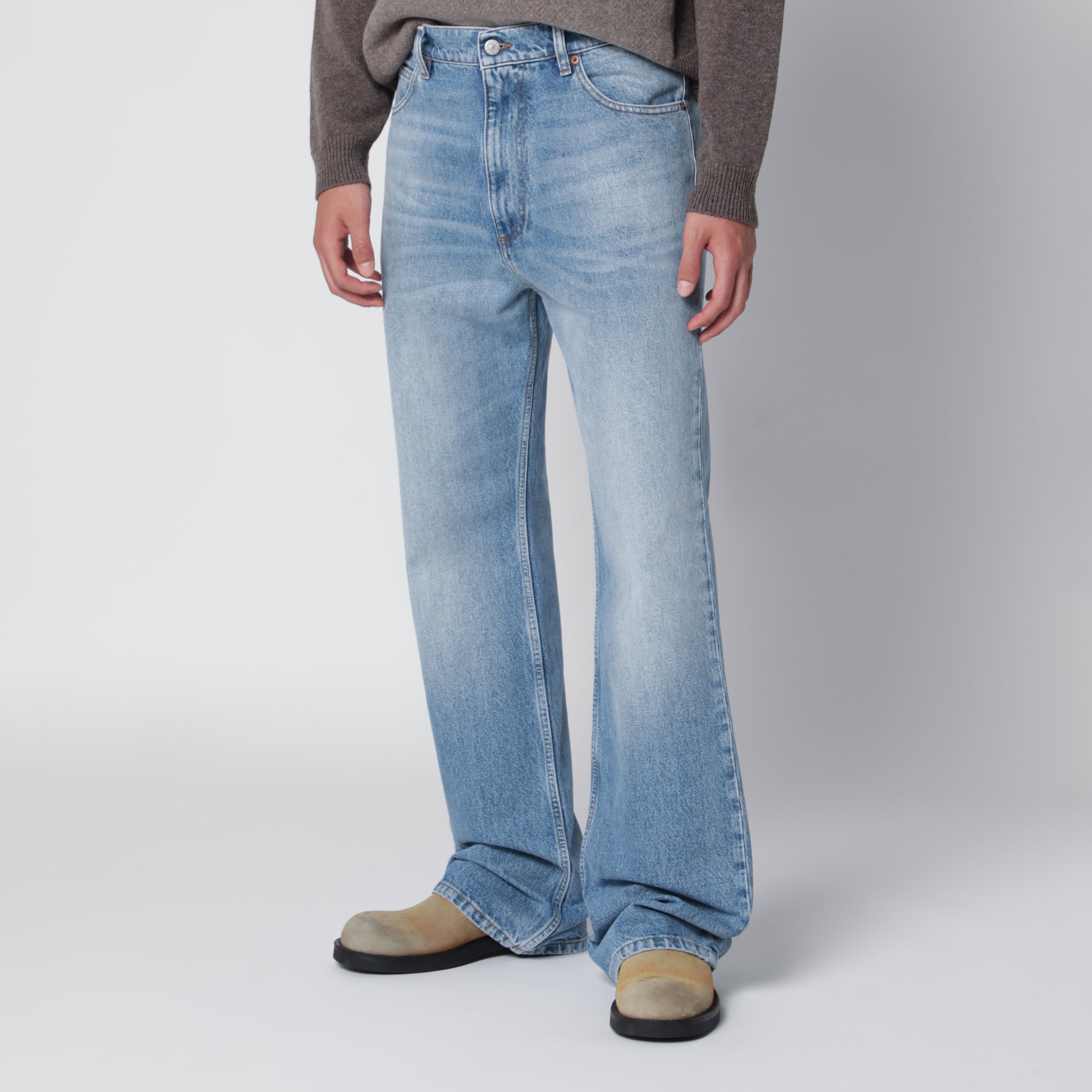 Jeans bootcut in denim chiaro blu