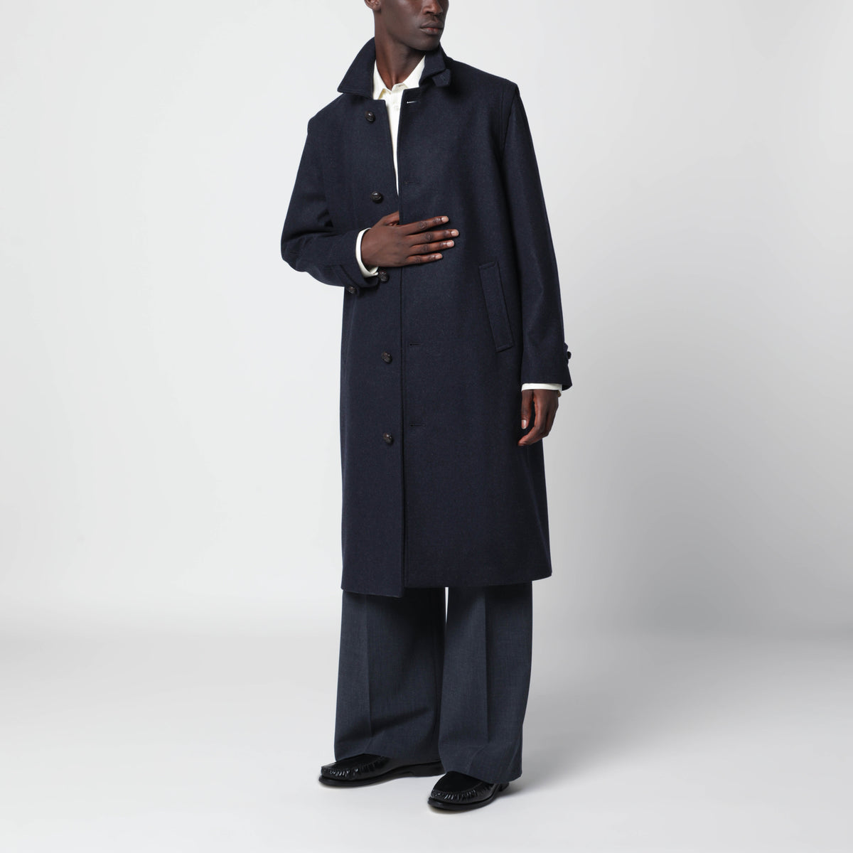 Blue wool coat
