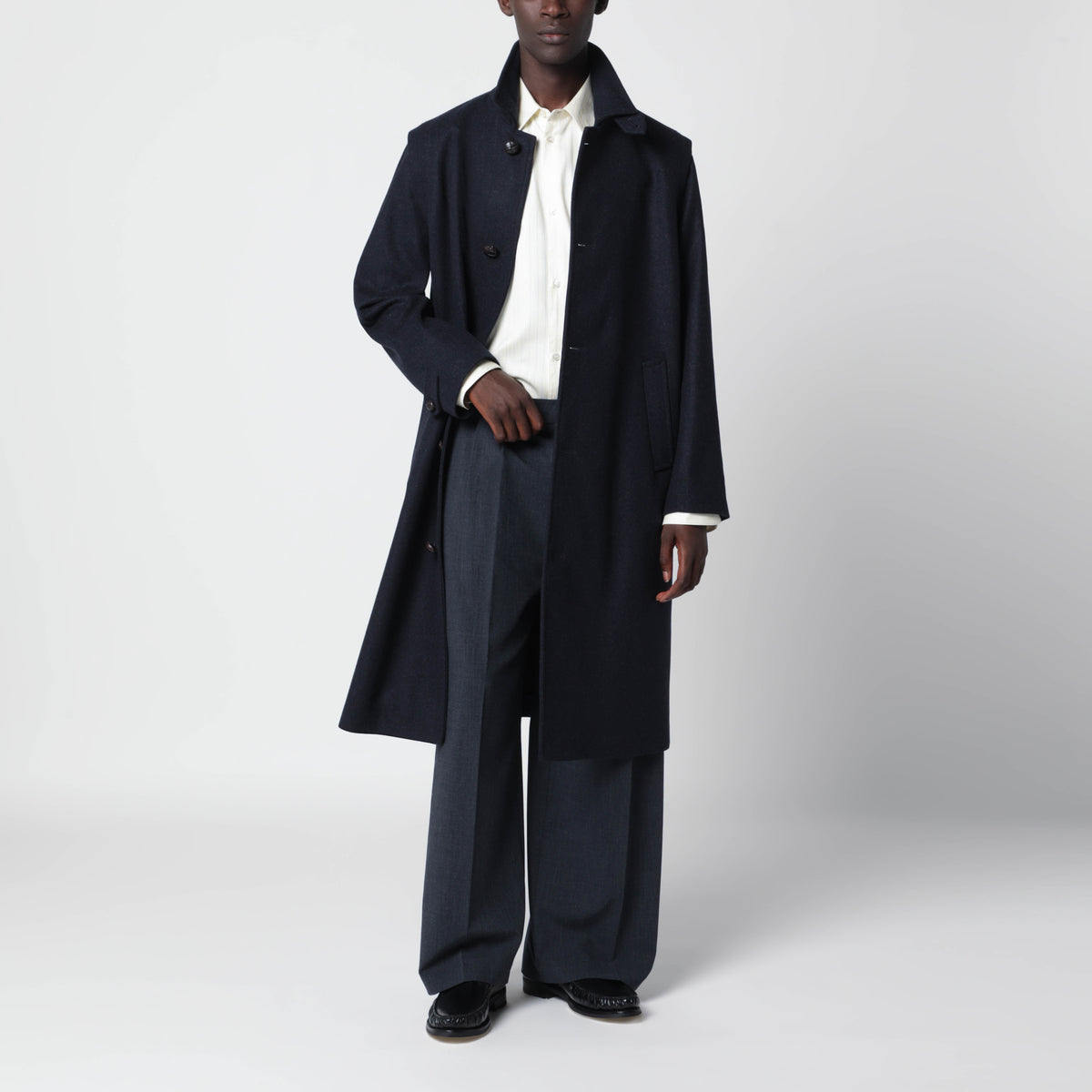 Blue wool coat