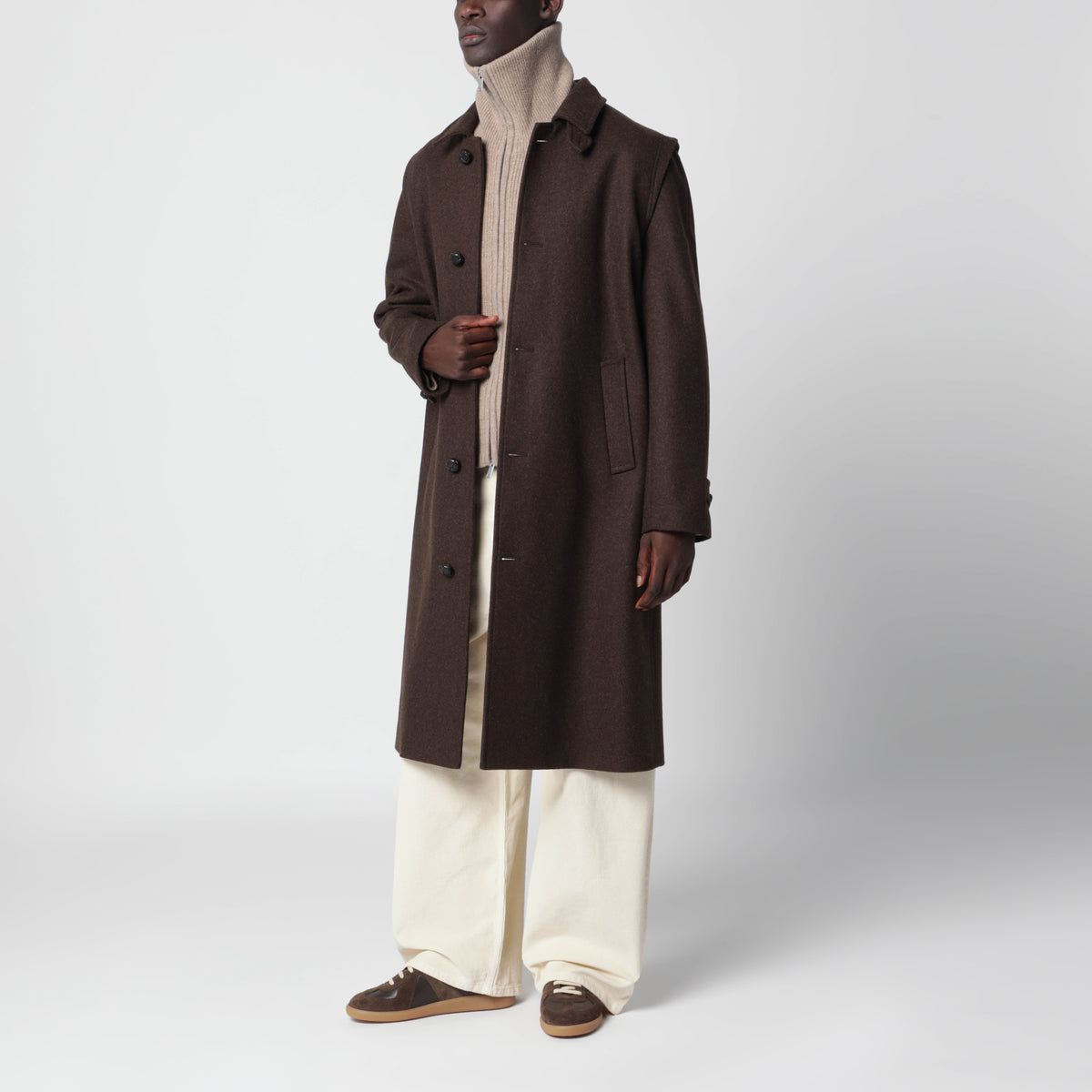 Alexander chocolate wool long coat