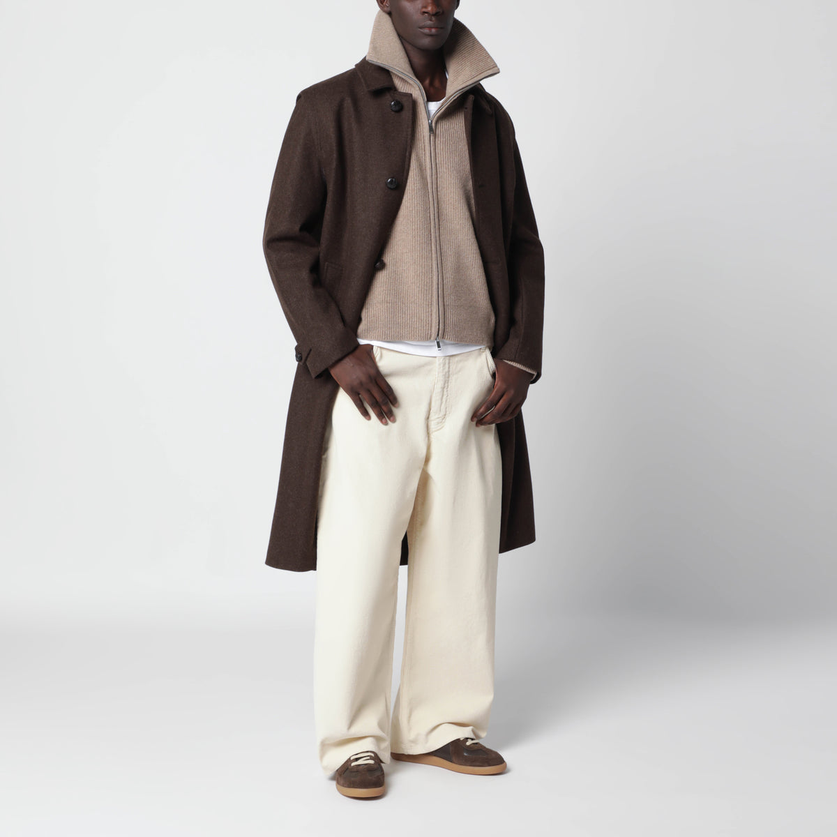 Alexander chocolate wool long coat