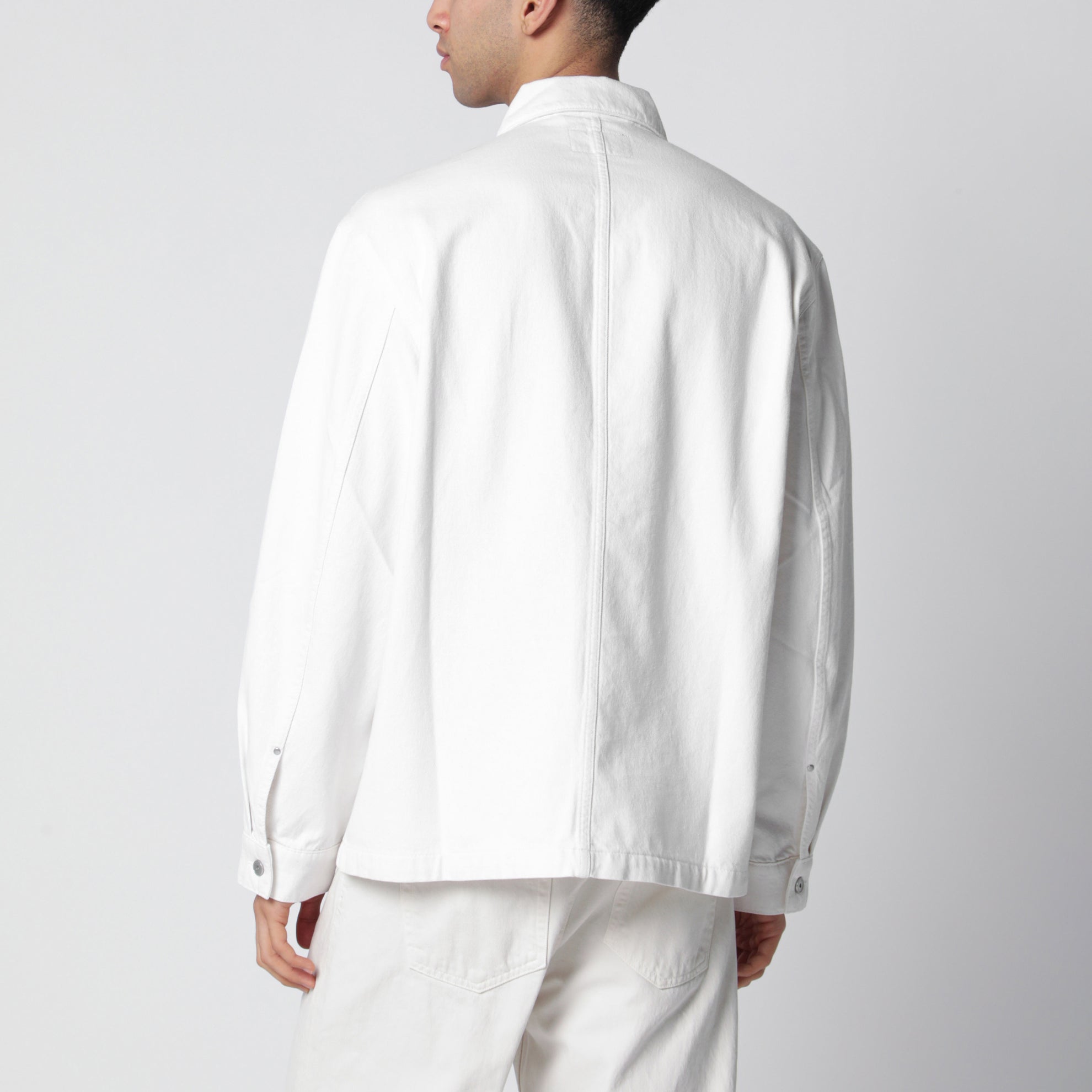 Veste-chemise blanche en denim