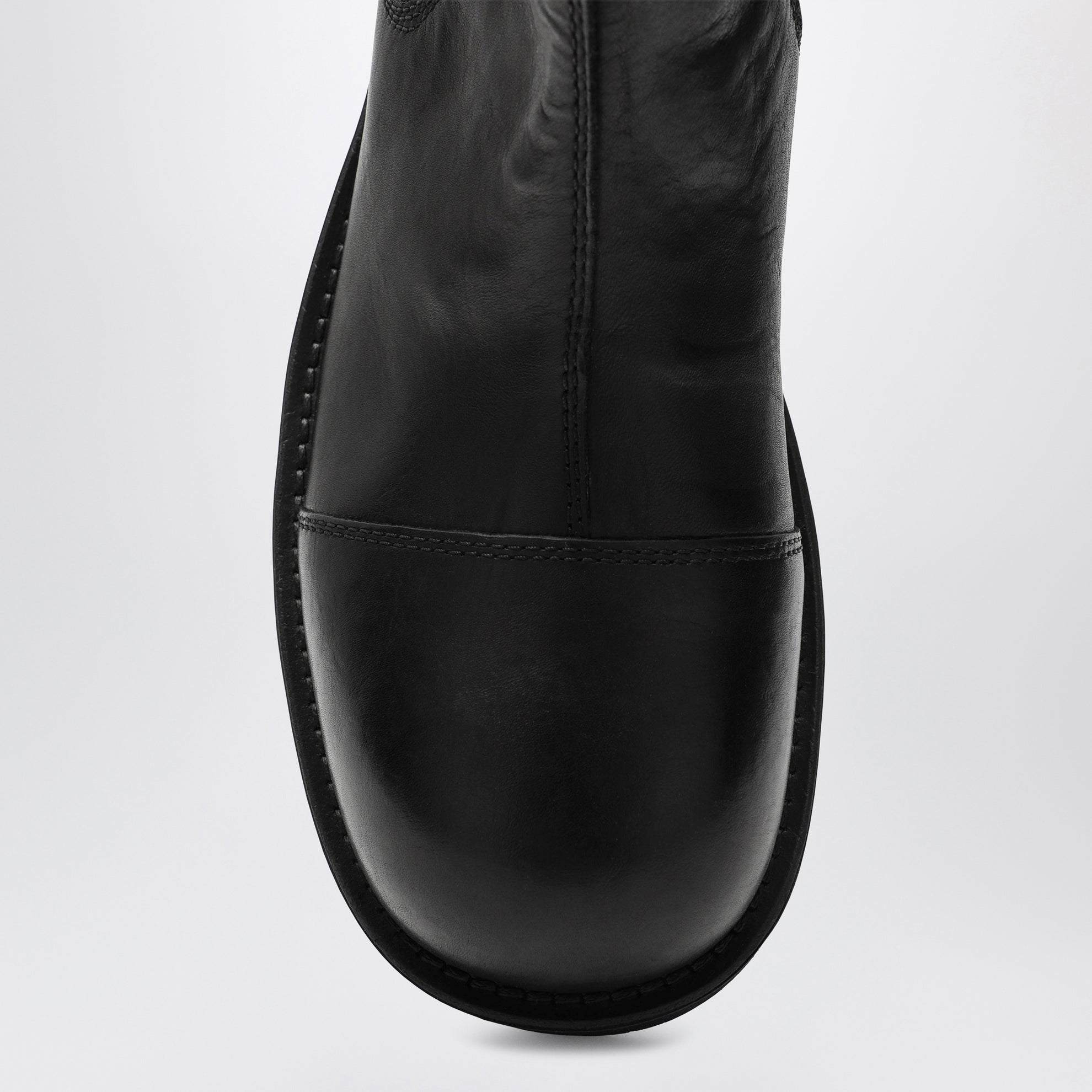 Black leather Chelsea Biker boots