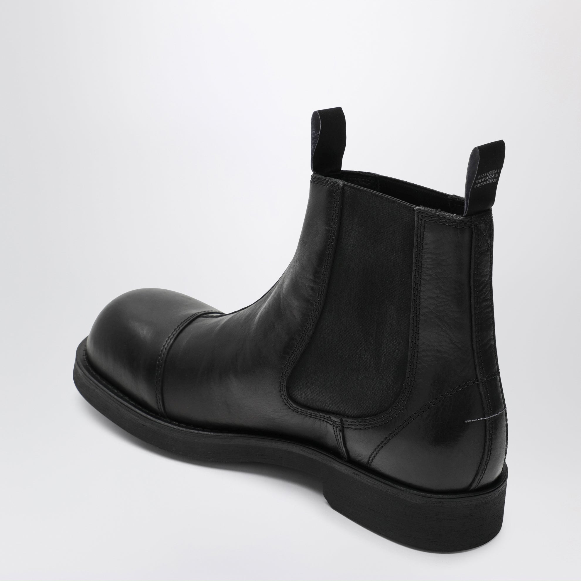 Black leather Chelsea Biker boots