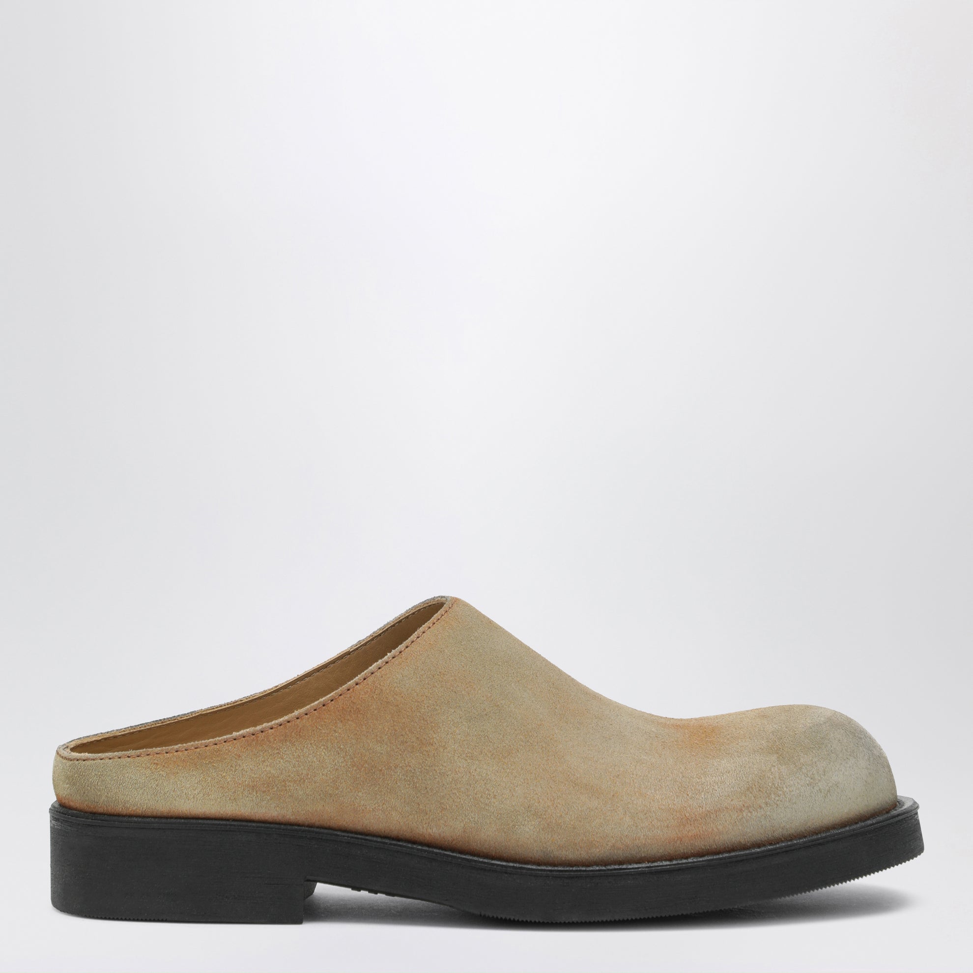 Mules Biker in suede lavato beige