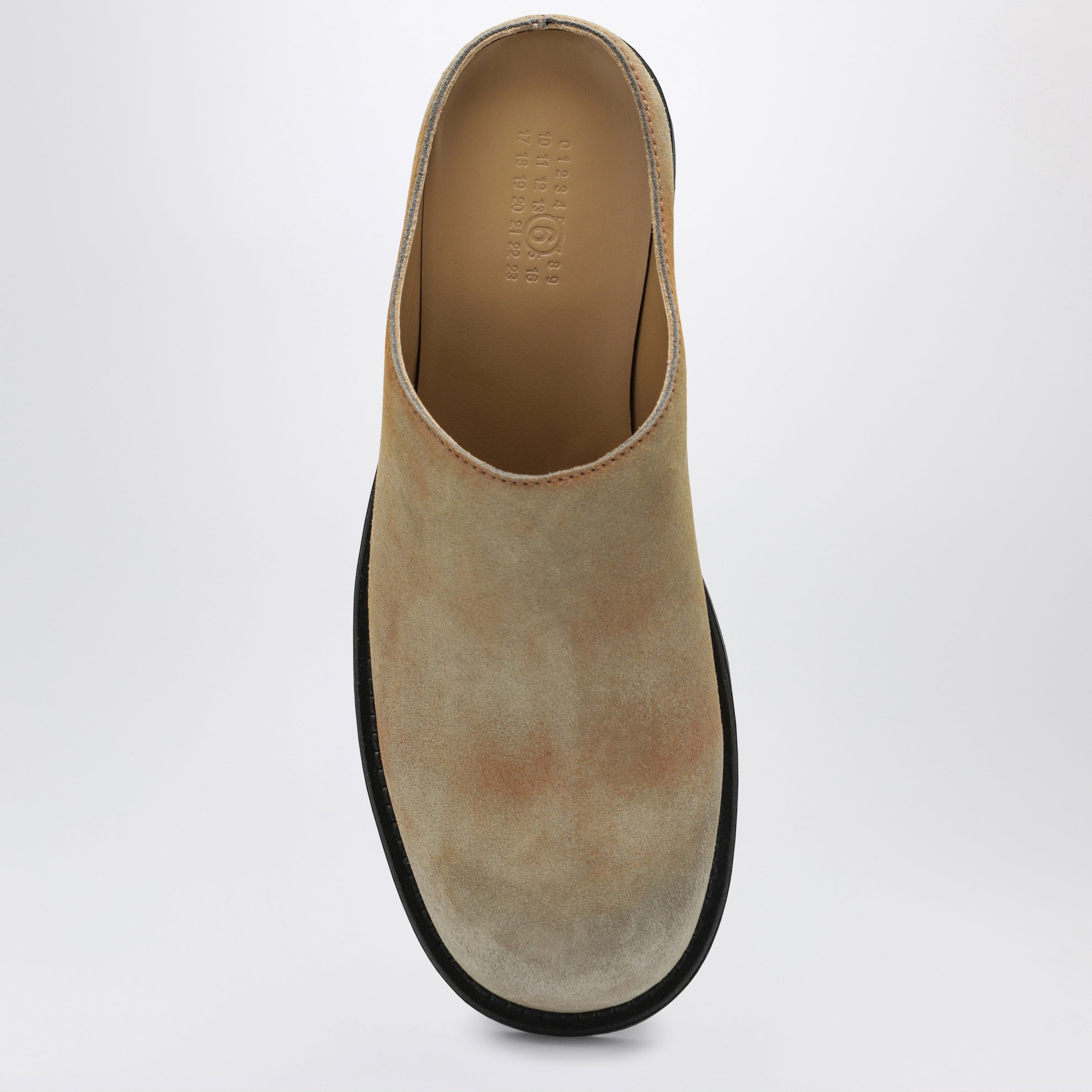 Mules Biker in suede lavato beige