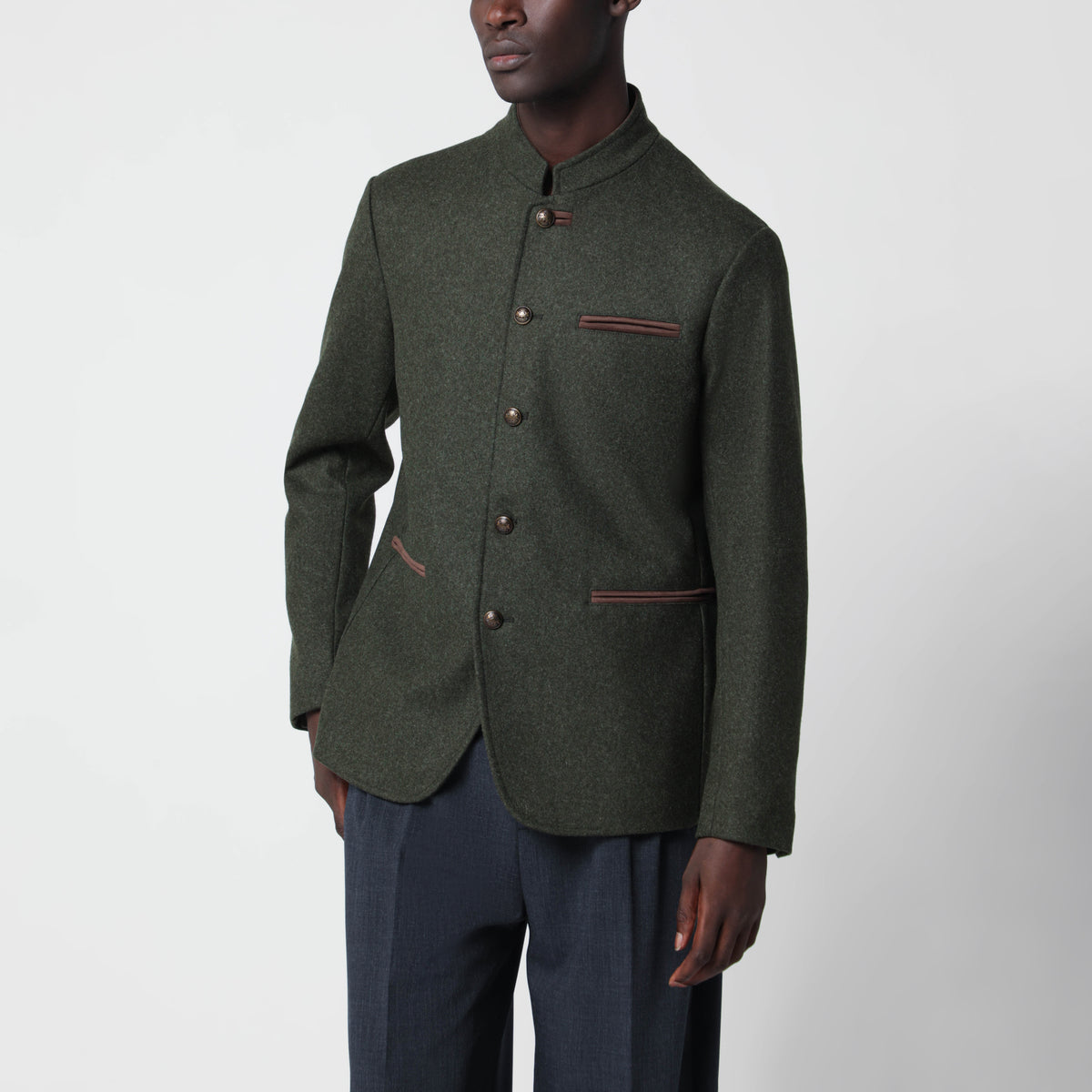 Otto green loden jacket in virgin wool