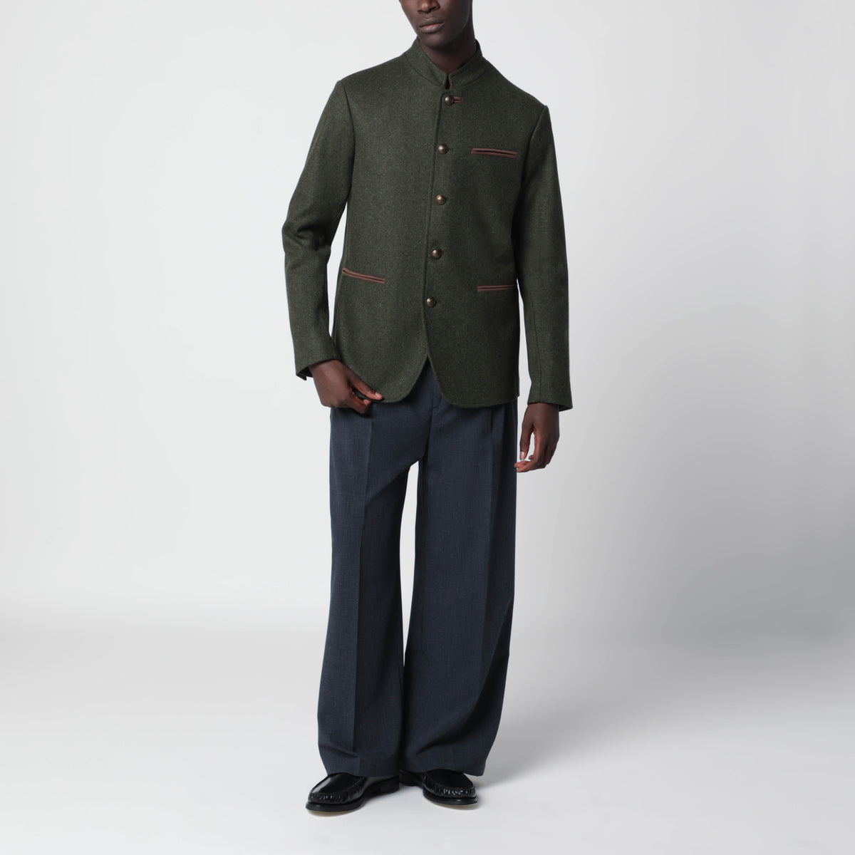 Otto green loden jacket in virgin wool