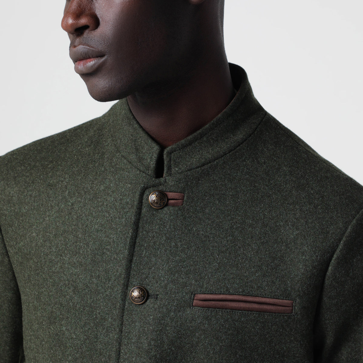 Otto green loden jacket in virgin wool