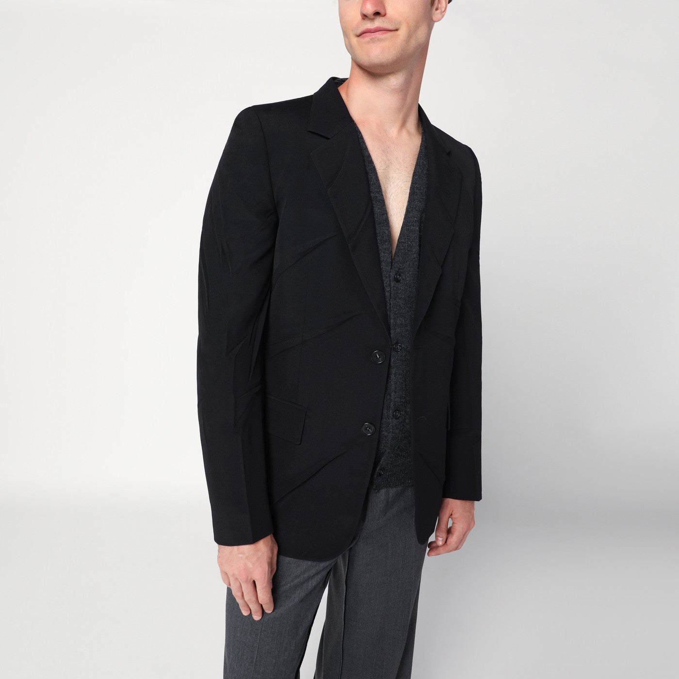 Veste noire en mélange de laine