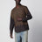 Camicia bicolore marrone in misto lana