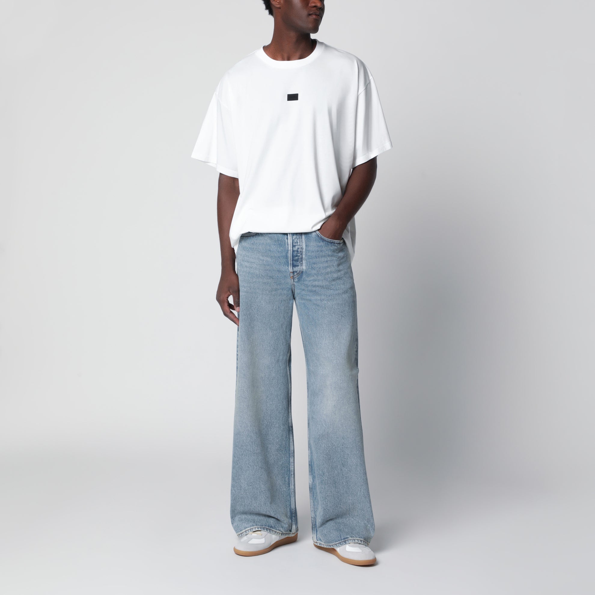 T-shirt blanc en jersey de coton
