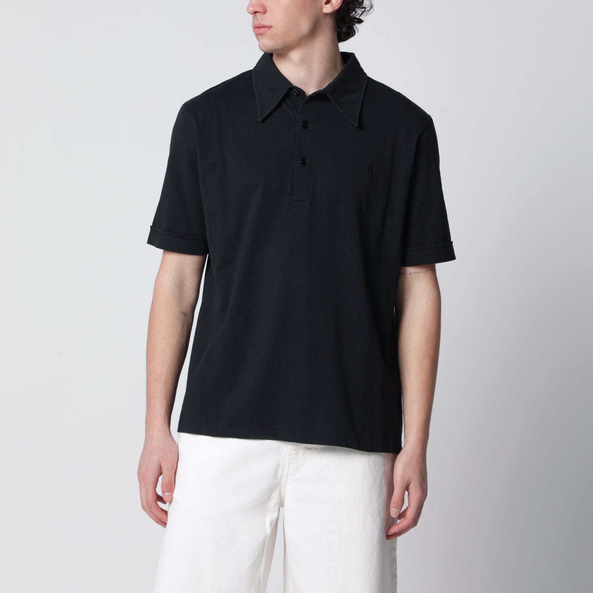 Polo noir en coton