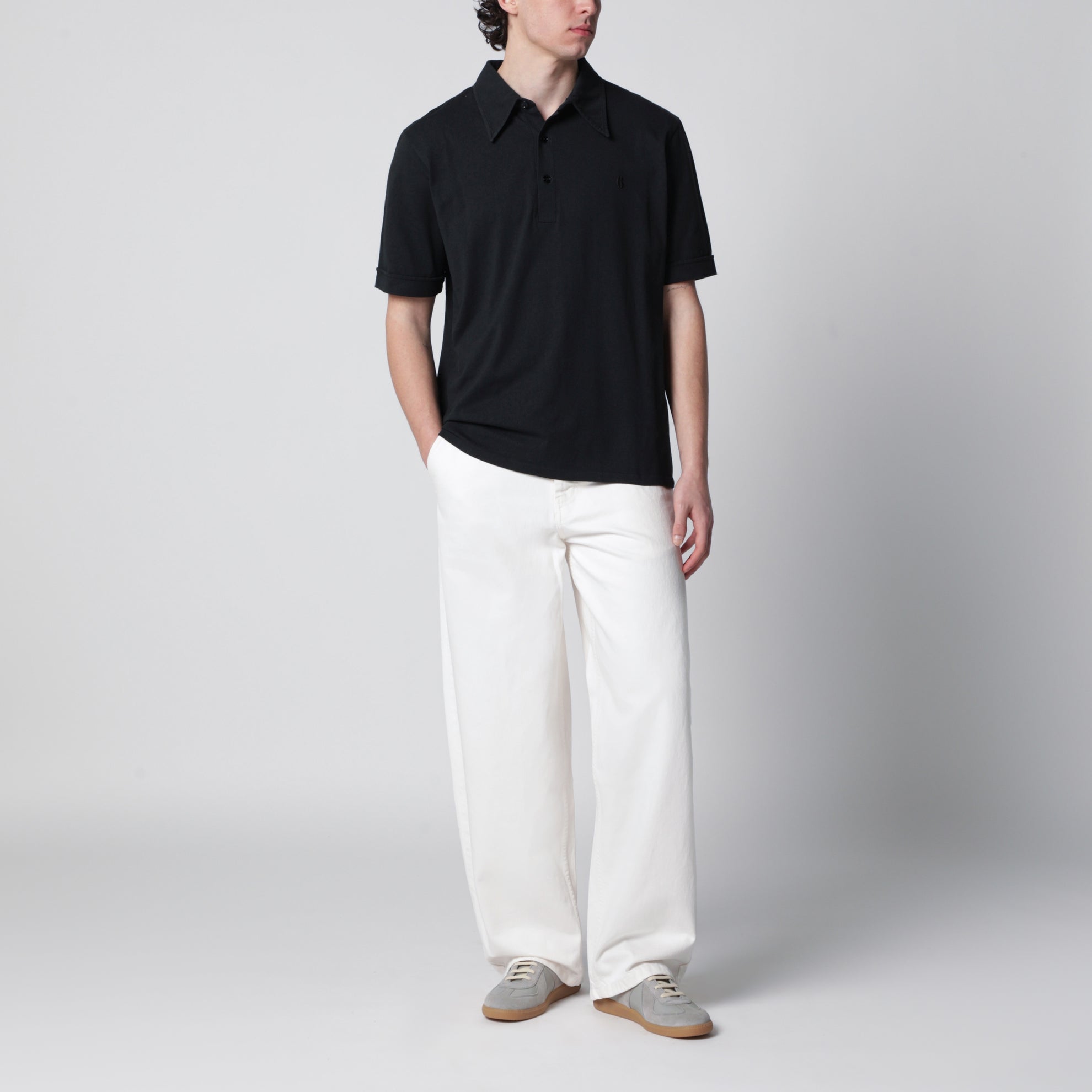 Polo noir en coton