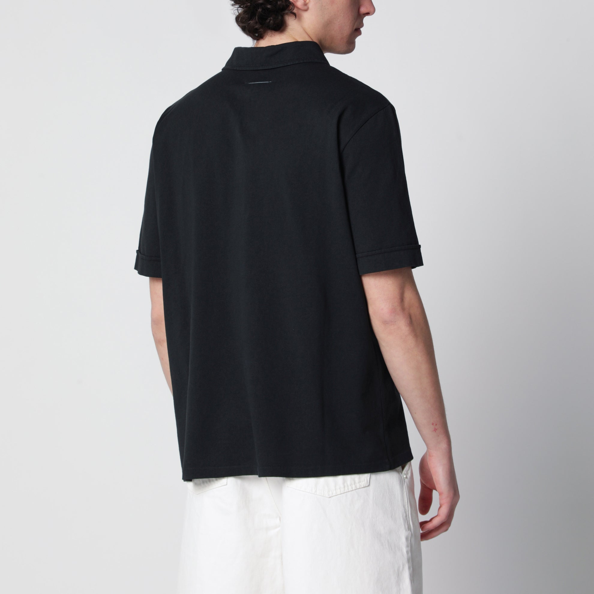 Polo noir en coton