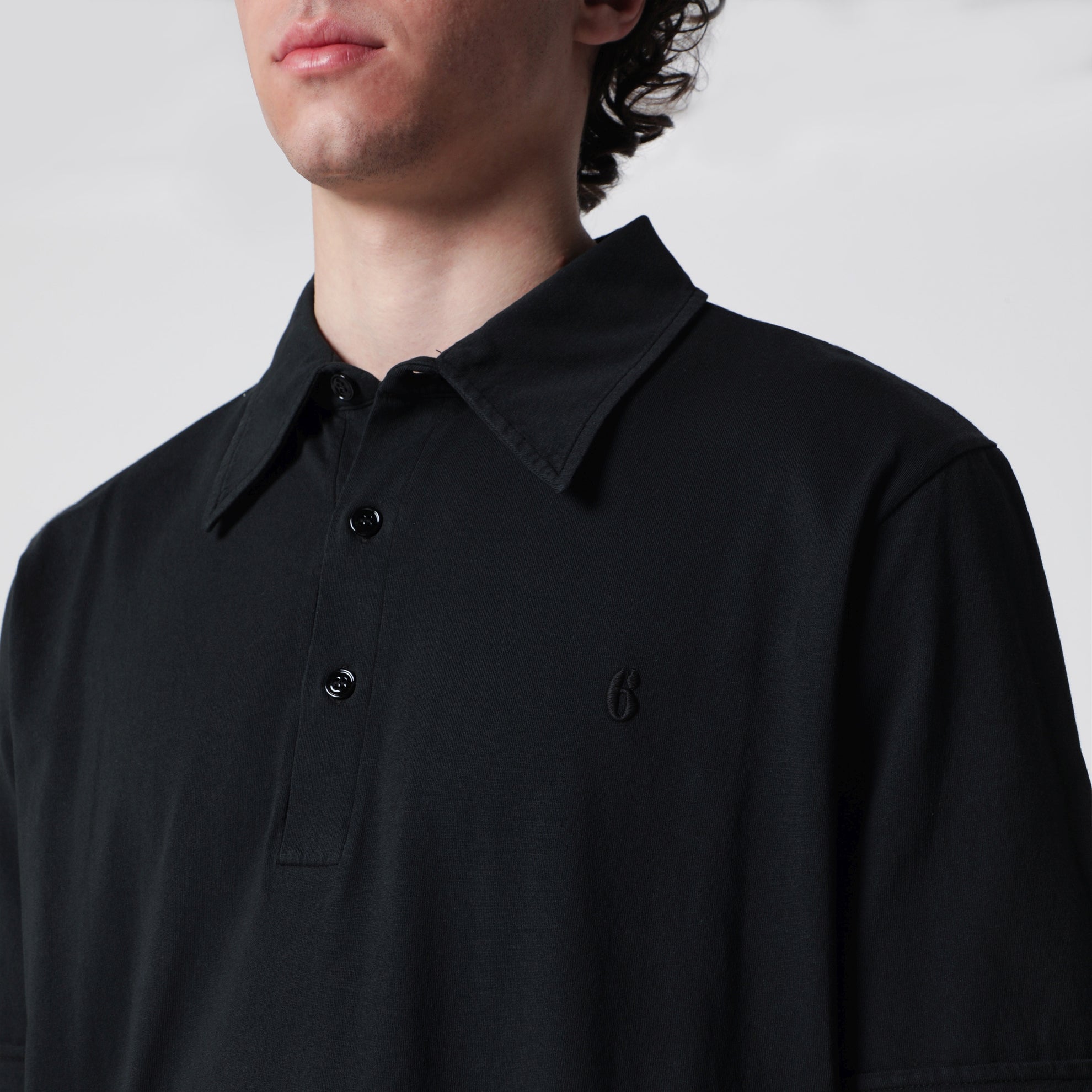 Polo noir en coton