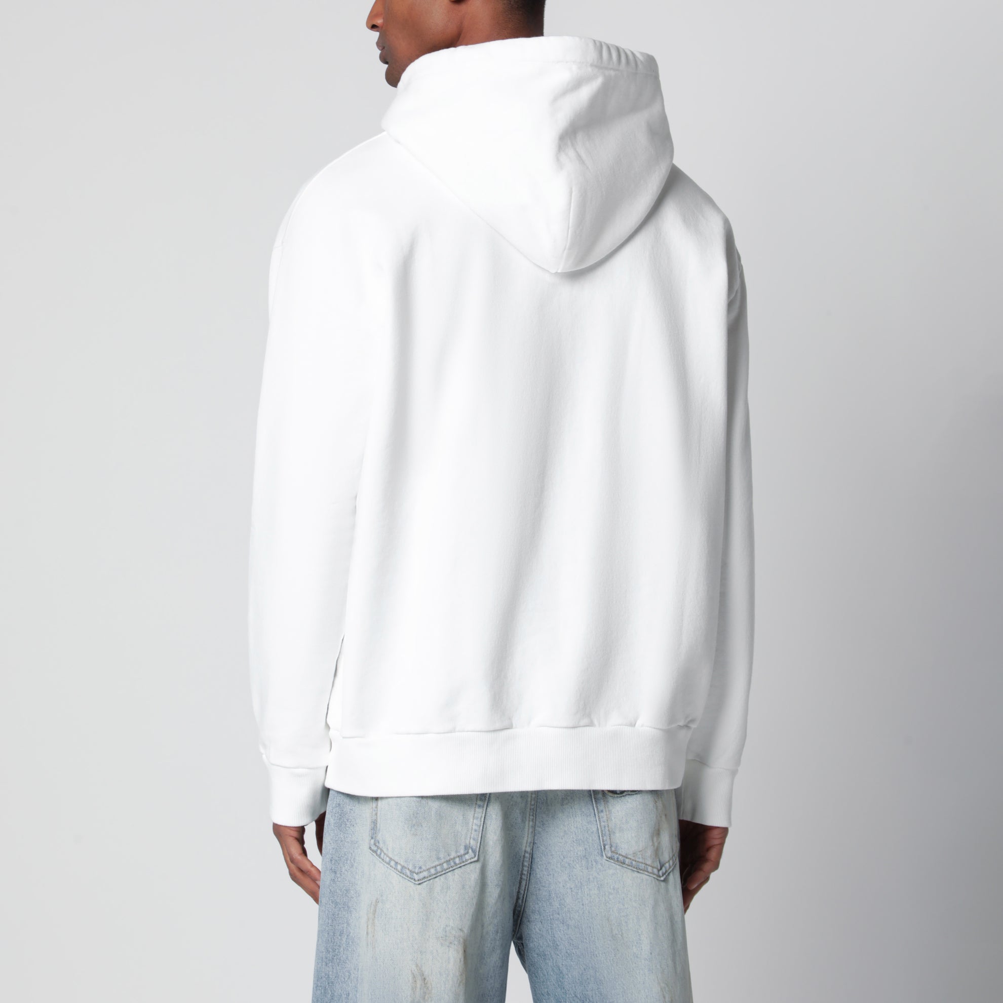 Sweat à capuche blanc en coton