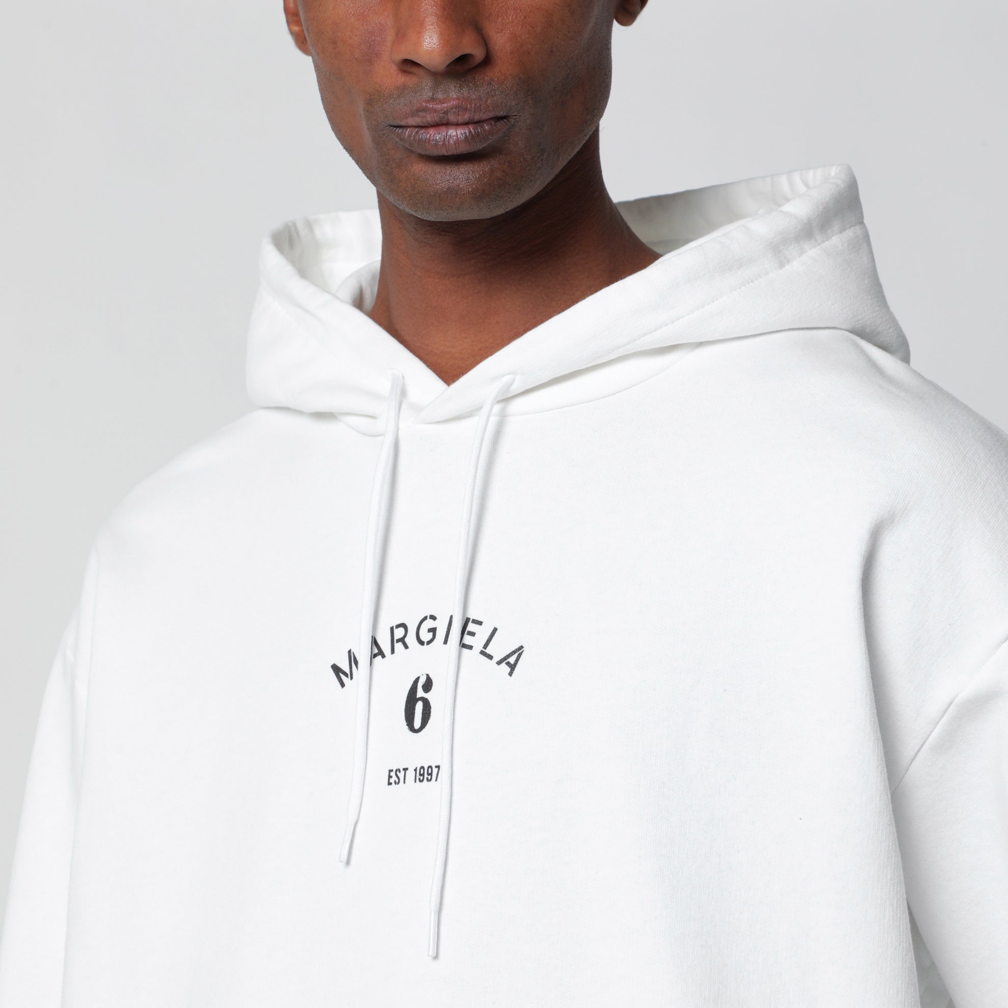 Sweat à capuche blanc en coton