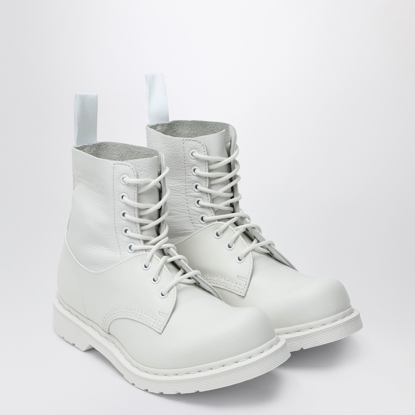 Stivale stringato bianco MM6 X Dr. Martens