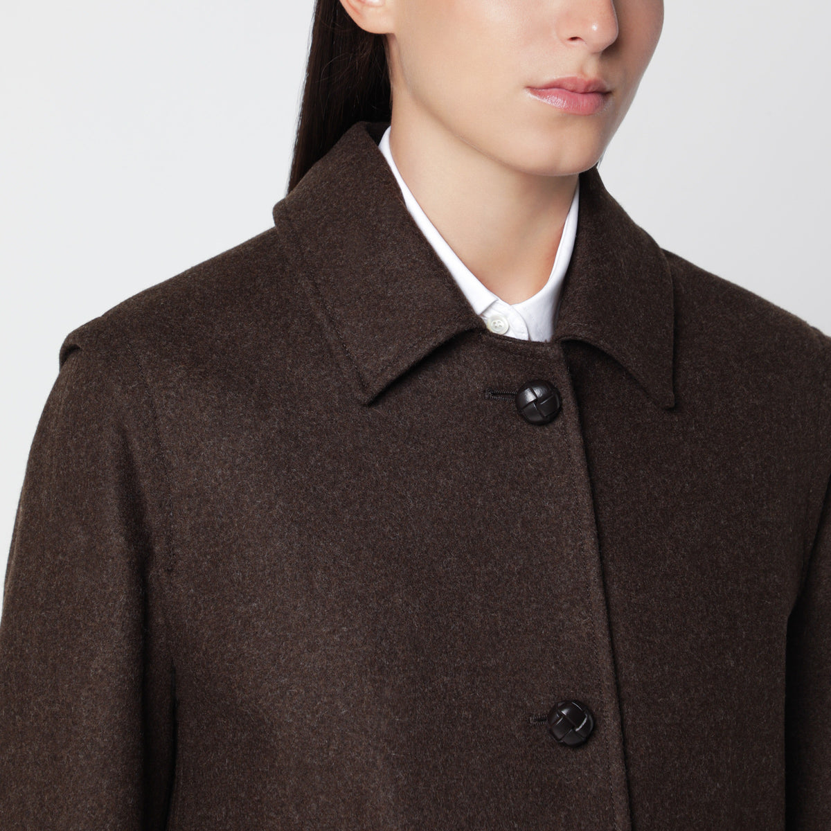Manteau marron en laine