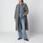Cappotto reversibile blu/marrone in lana