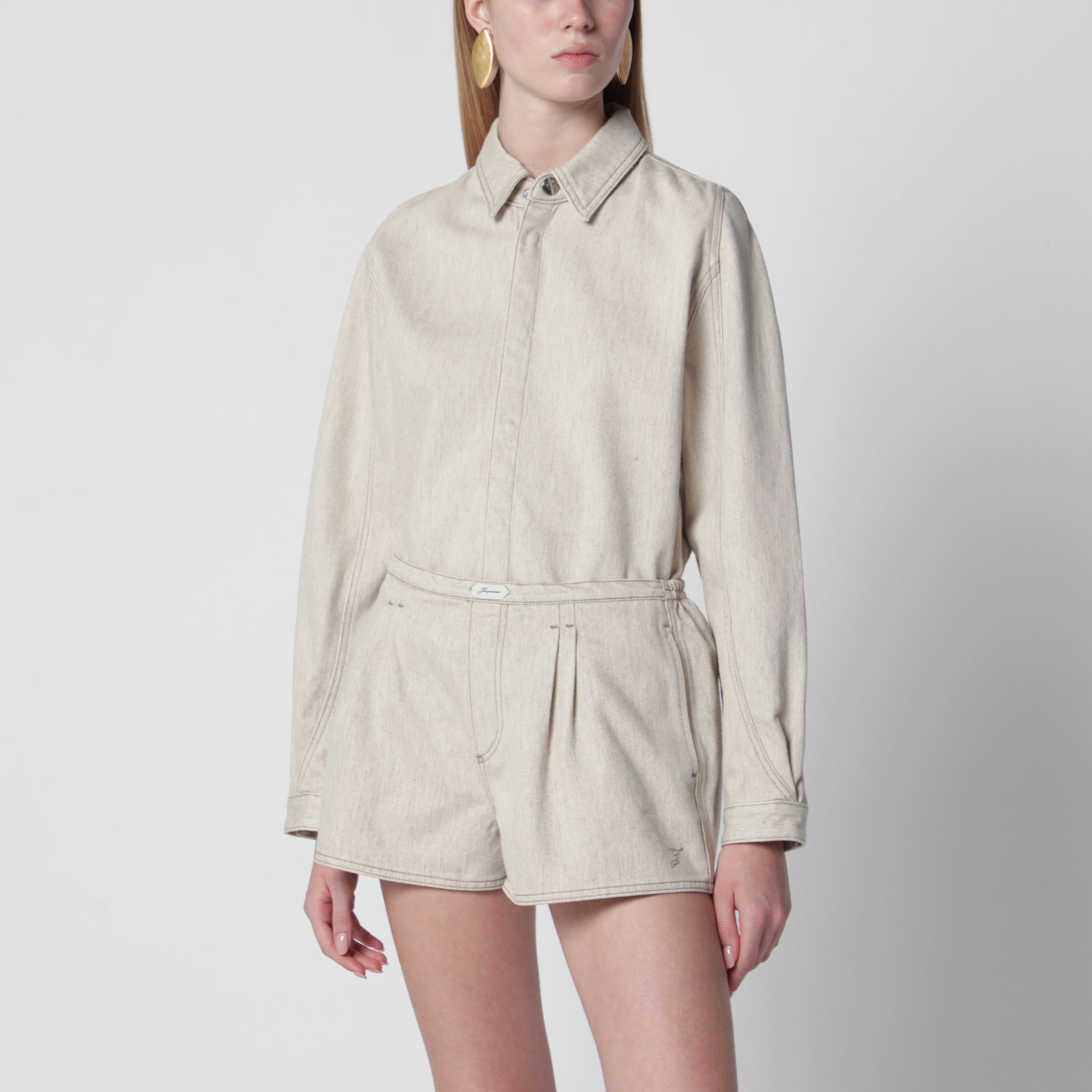 Chemise beige en denim Amelo-de-Nîmes