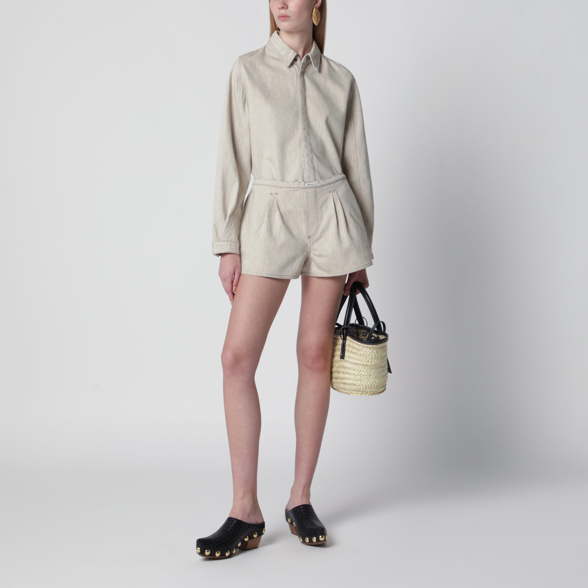 Chemise beige en denim Amelo-de-Nîmes