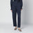 Pantalon Carolina bleu nuit en satin brillant